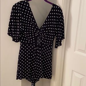 Alythea black polka dot romper